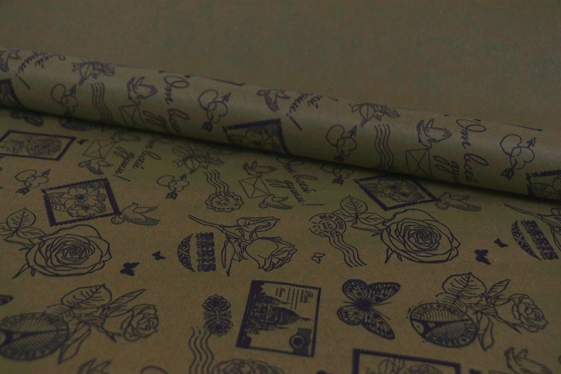 Крафт бумага "Марки" 70 см*8,5 м ± 5%