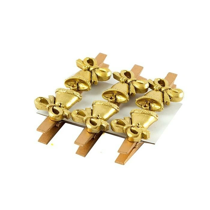 77831 Набор прищепок "Золотые колокольчики" из 6шт