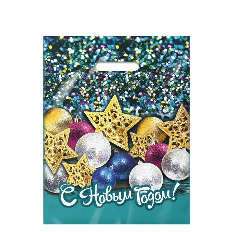 Пакет с выруб. ручкой 31х40 (60) НГ "Стеклярус" ИП / 500