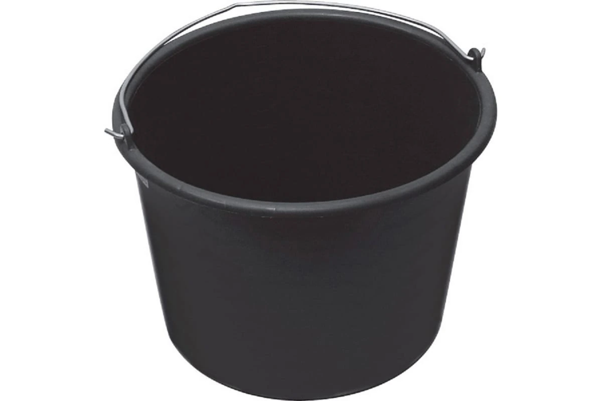 Ведро 16 л строительное, круглое, с ручкой металл цв.черный
