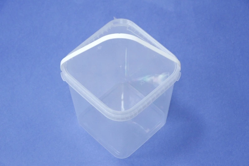 Ведро 5,7 л МУ квадратное прозрачное с крышкой