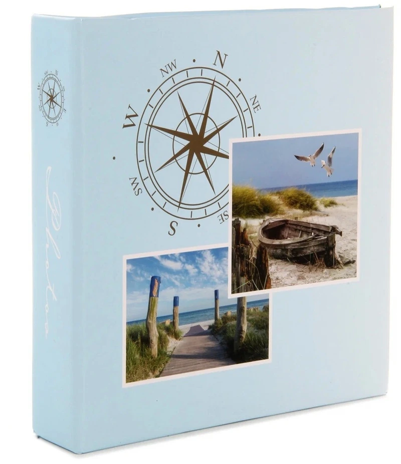 Фотоальбом 200ф 10X15см, бум карм., цвет с мемо, клеевой переплет.