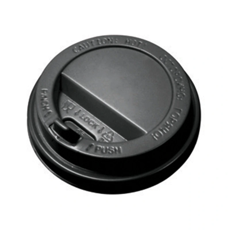 Крышка D-80 для горячих напитков с питейником ЧЕРНАЯ Атлас / 100 / 1000