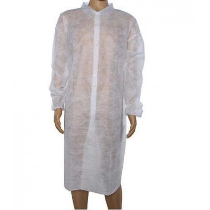 Халат одноразовый на кнопке, рукав на резинке ХХXL/100 