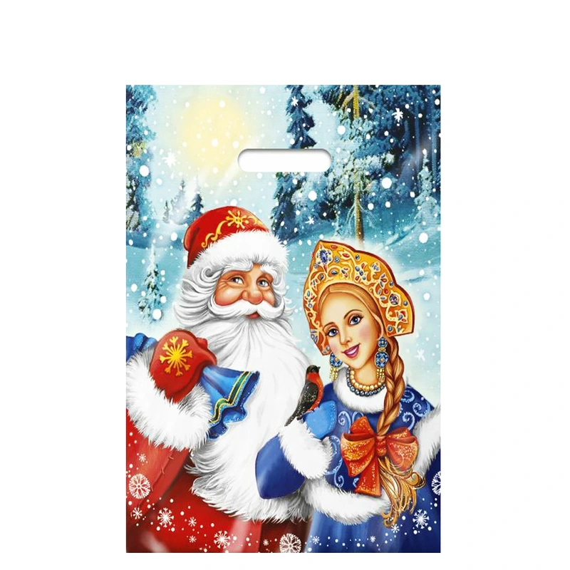 Пакет с выруб. ручкой 31х40 (60) НГ "Дед мороз и Снегурочка" ИП / 500