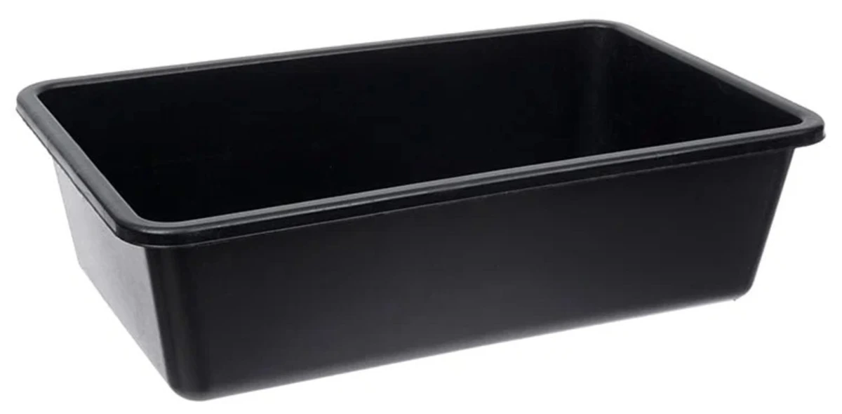 Емкость 20л. строительная, прямоугольная, без крышки цв. черный