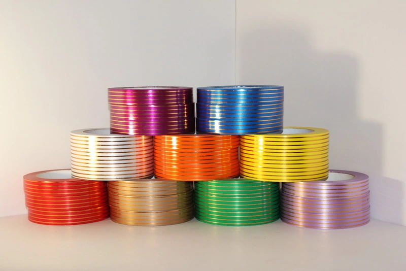 Лента с зол.пол.атлас 2х50 с лаком