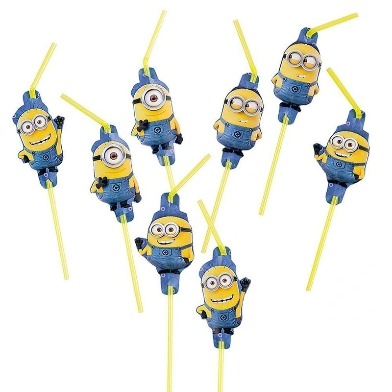 Трубочка д/коктейля Миньоны 24см 6шт/Р