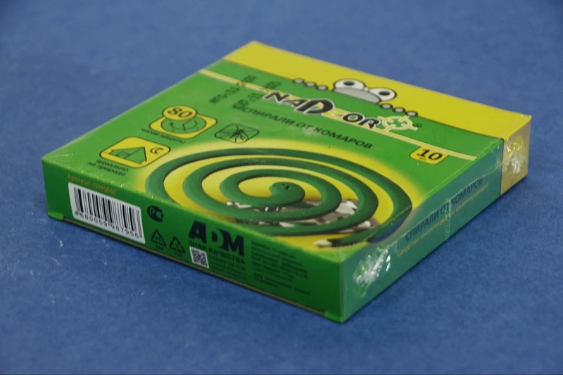 Спирали от комаров малодымные без запаха зеленые (10 шт/уп) Nadzor / 60