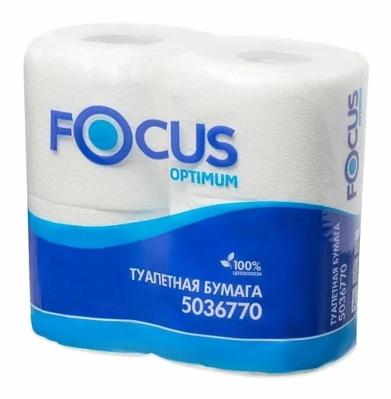 Туалетная бумага "Focus Optimum" 2-сл (4 шт) / 14