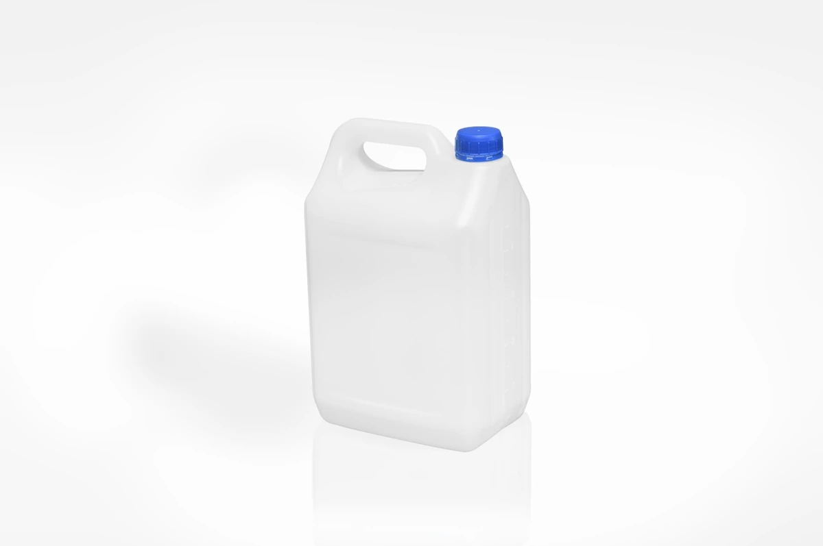 Канистра п/э 5 л (192х129х302 мм) со шкалой уровня, с пробкой