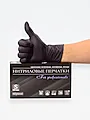 Перчатки нитрил. неопудр. 100 шт черные S (20%) / 10 - фото 1