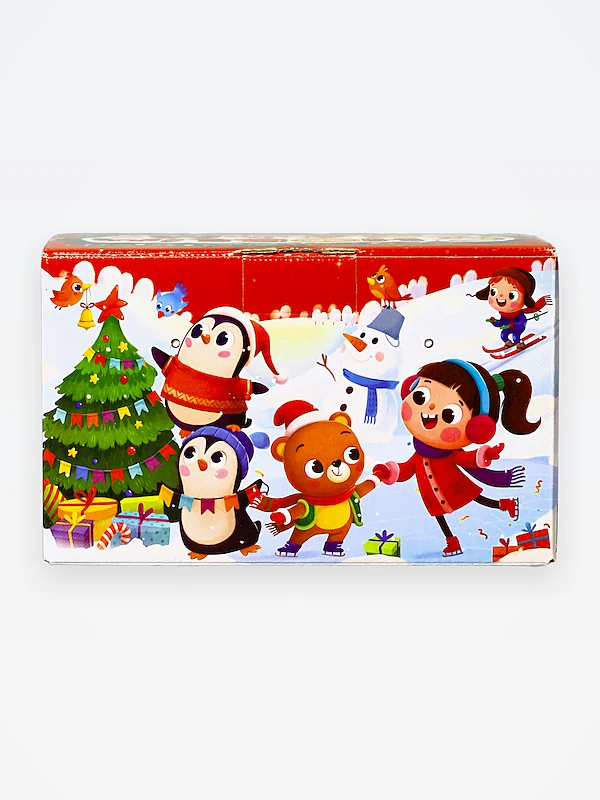 Коробка "Посылка "Маскарад" с анимацией и игрой веревочные ручки" 1200 гр. МГК
