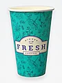 Стакан бумажный 330 мл для гор. напит. ALWAYS FRESH БИРЮЗОВЫЙ /100/1000 - фото 1