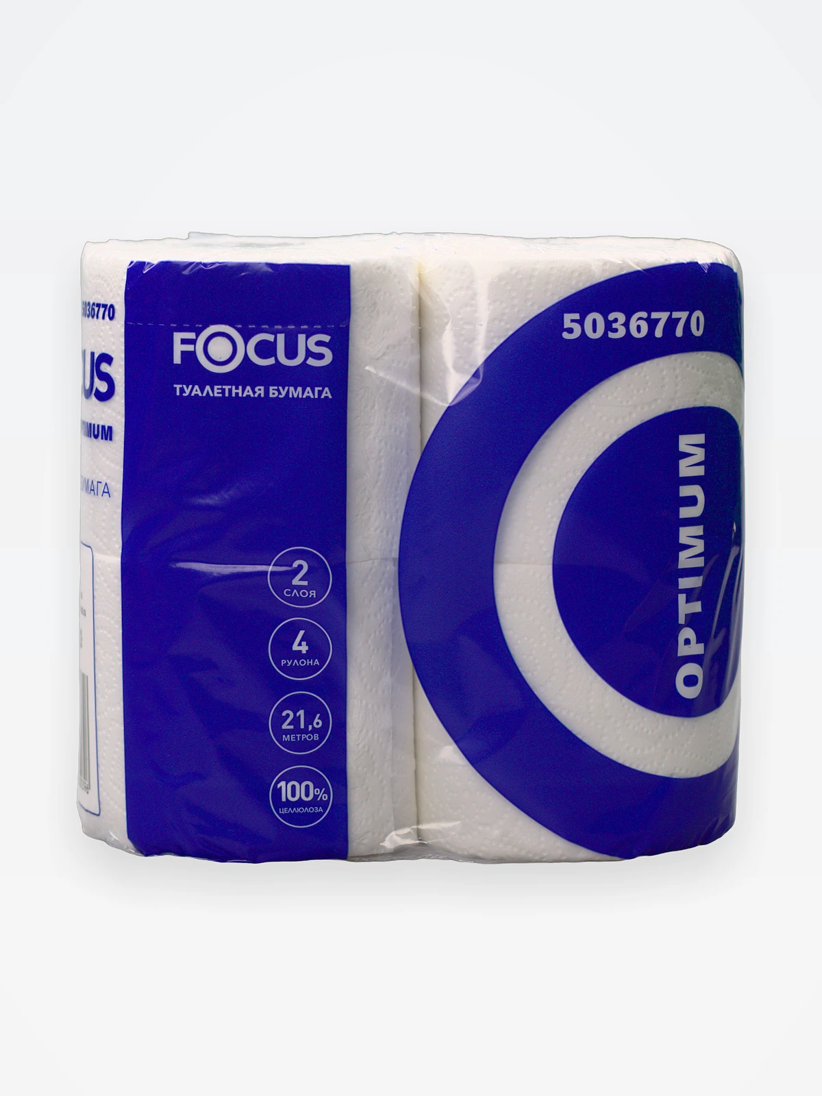 Туалетная бумага "Focus Optimum" 2-сл (4 шт) / 14