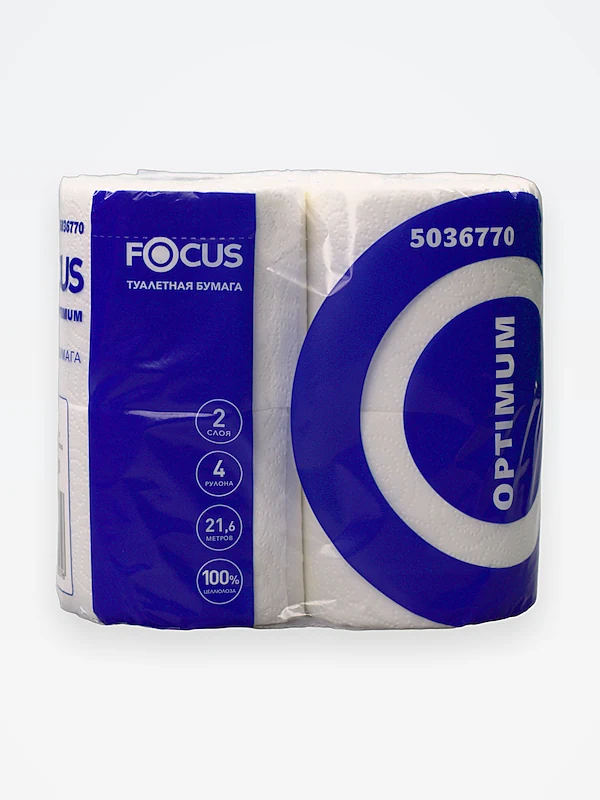 Туалетная бумага "Focus Optimum" 2-сл (4 шт) / 14