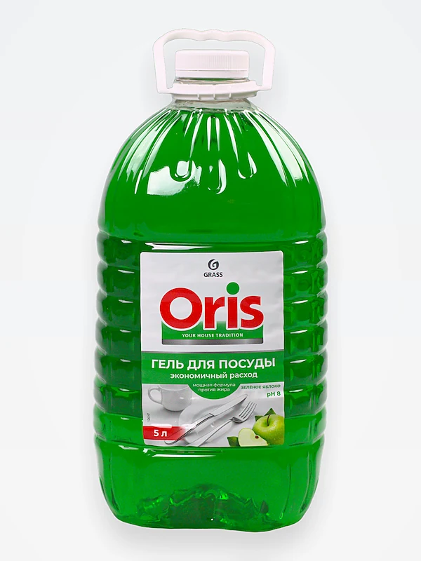 Средство для мытья посуды GRASS ORIS зеленое яблоко ПЭТ 5 л / 2 ЧЗ