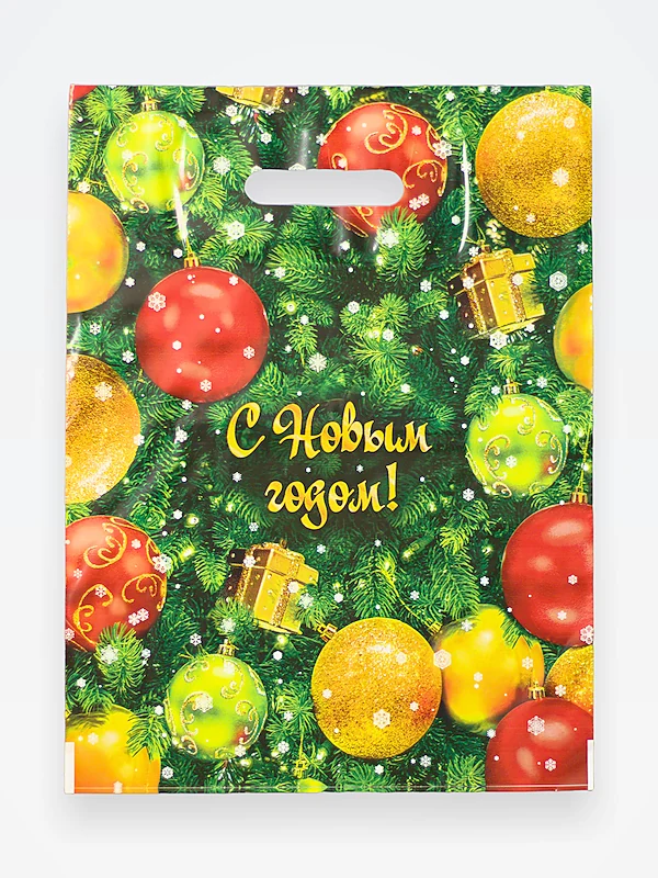 Пакет с выруб. ручкой 30х40 (30) НГ "Елка" ИП / 1000